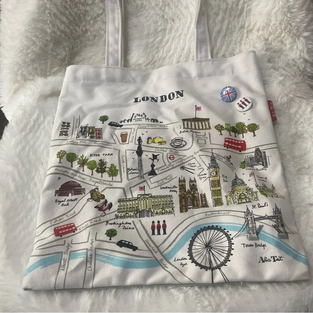 London Map Print Tote Bag